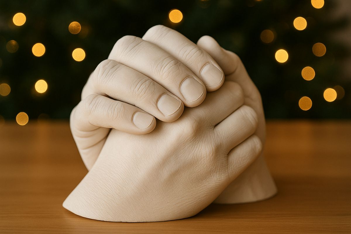 Regali di Natale fai da te: il calco delle mani