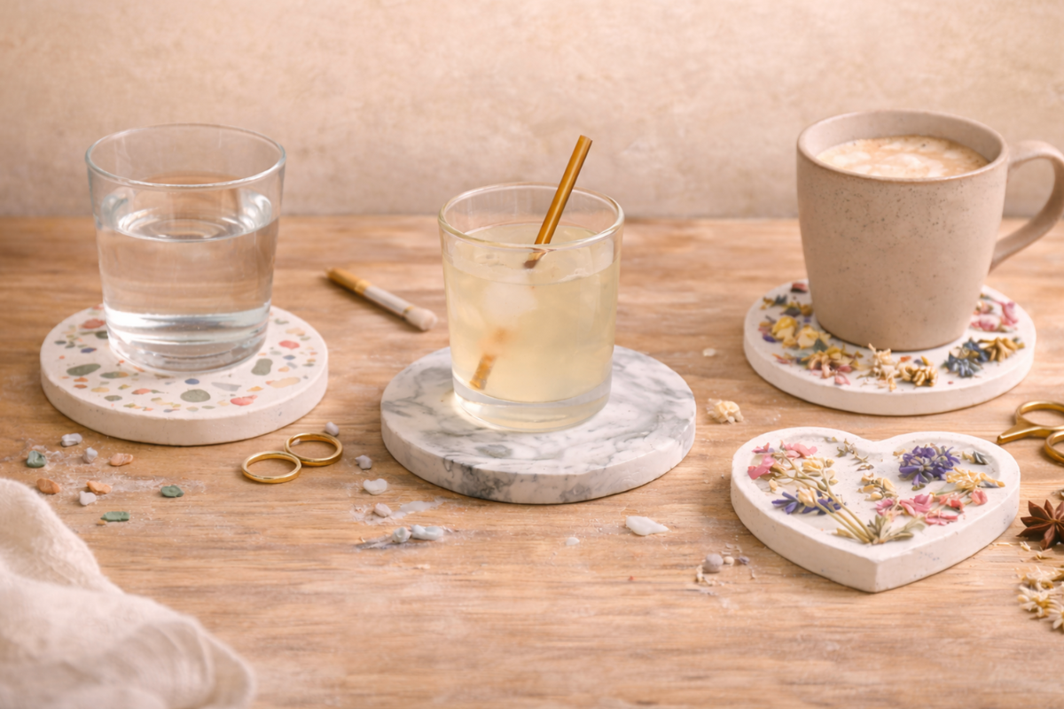 Sottobicchieri fai da te: 3 tecniche facili con gesso ceramico