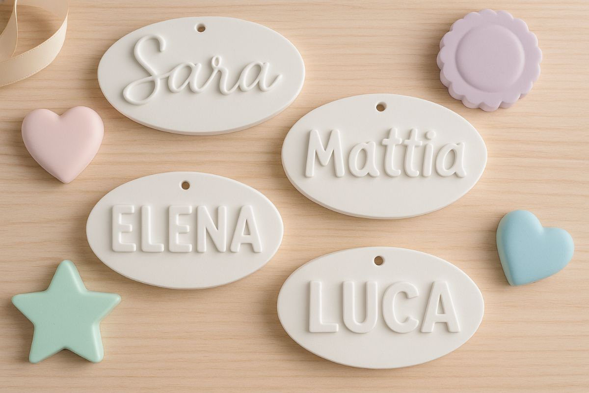 Targhette nome per camerette o eventi - Aqua Resin