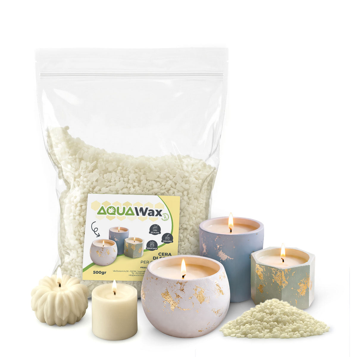 AQUA WAX – Cera per Candele Fai Da Te Profumate e Decorative