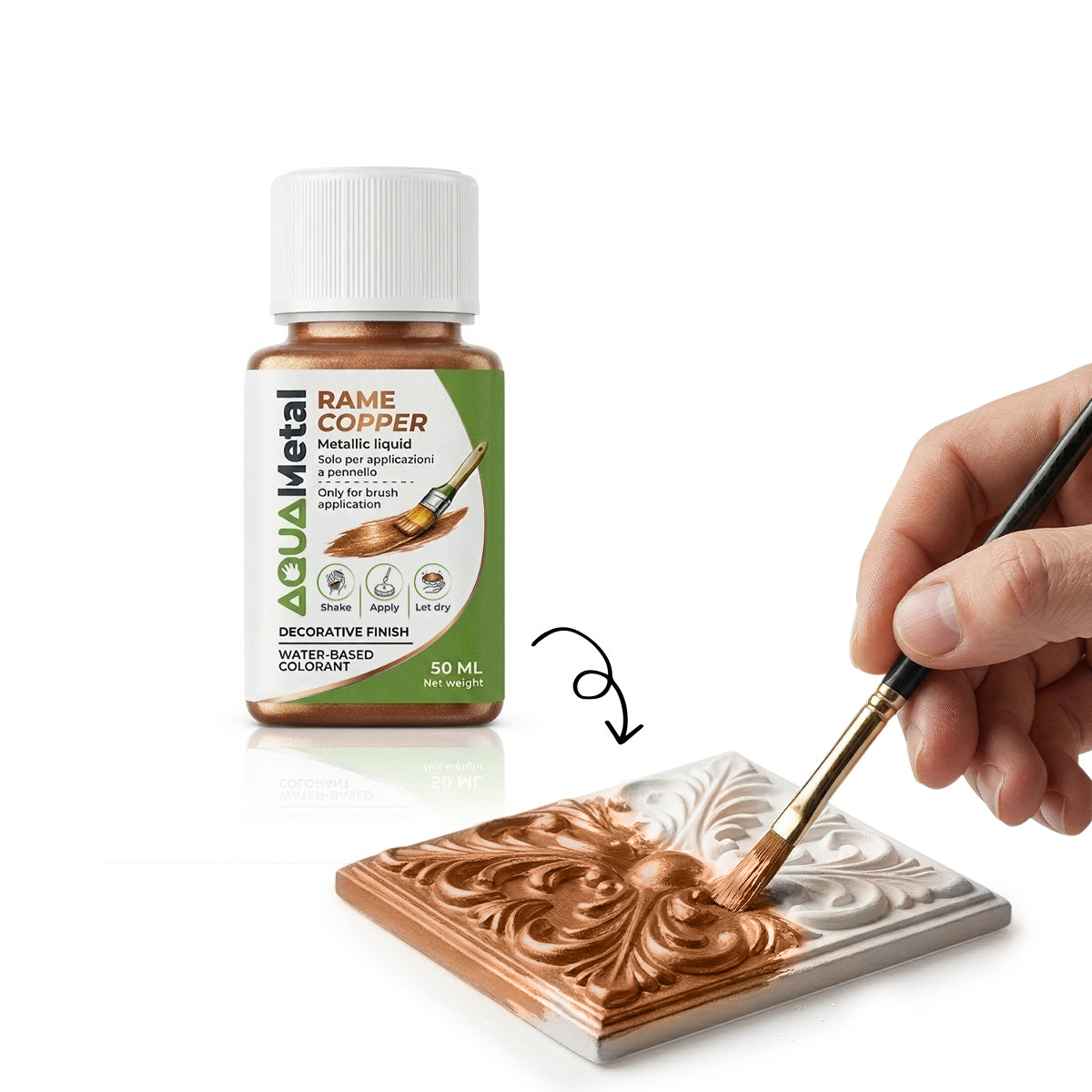 Aqua Metal – Colore metallizzato liquido per decorare Aqua Resin a pennello