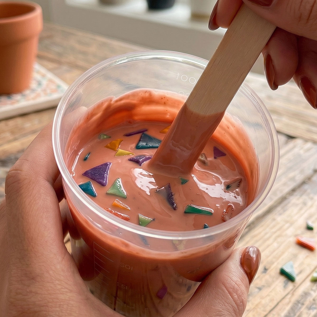 Terrazzo Aqua Kit [Terracotta Roma]: Design Caldo e Mediterraneo con Chips Colorate