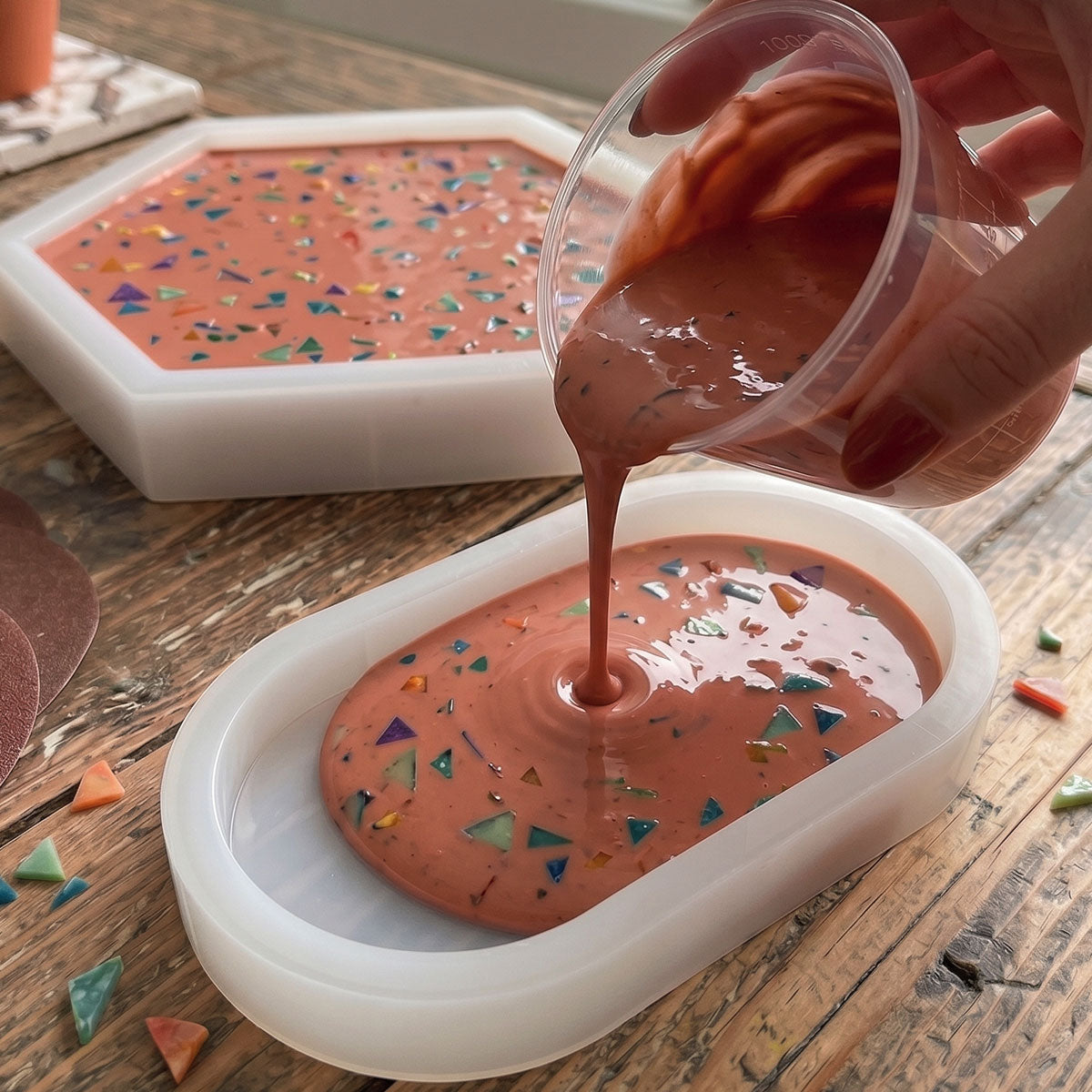 Terrazzo Aqua Kit [Terracotta Roma]: Design Caldo e Mediterraneo con Chips Colorate