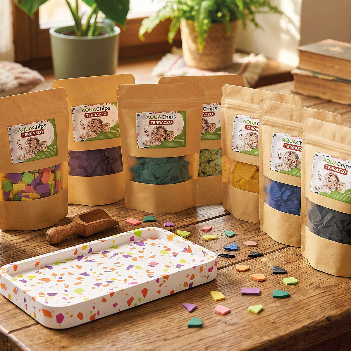 Aqua Chips – Chips colorate Aqua Resin per effetto terrazzo