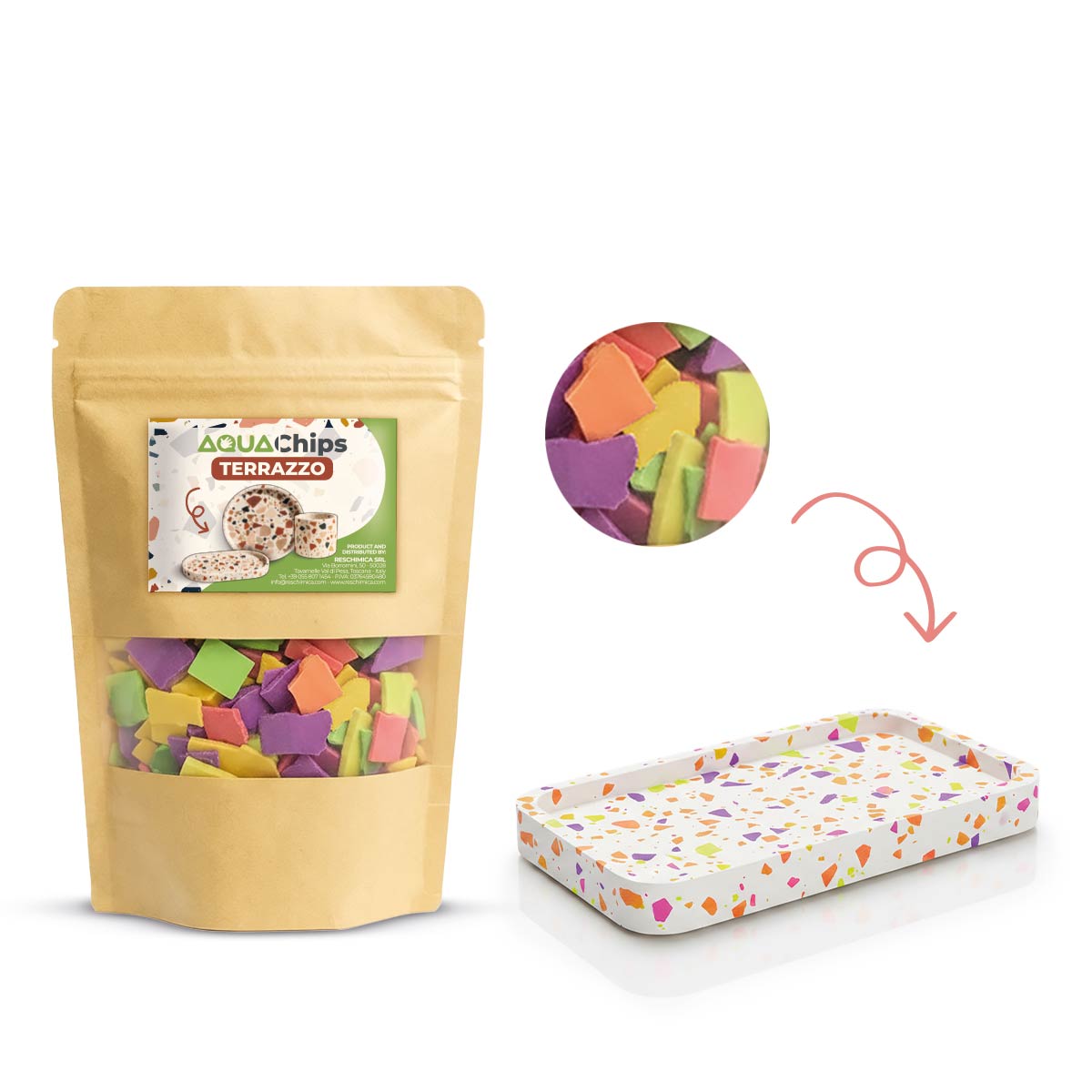 Aqua Chips – Chips colorate Aqua Resin per effetto terrazzo