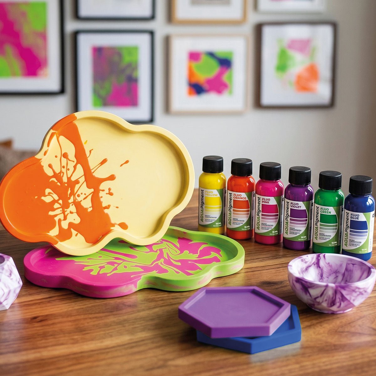 Aqua Pigment – Set Fluo 6 Colori per Aqua Resin e Gesso - Aqua Resin