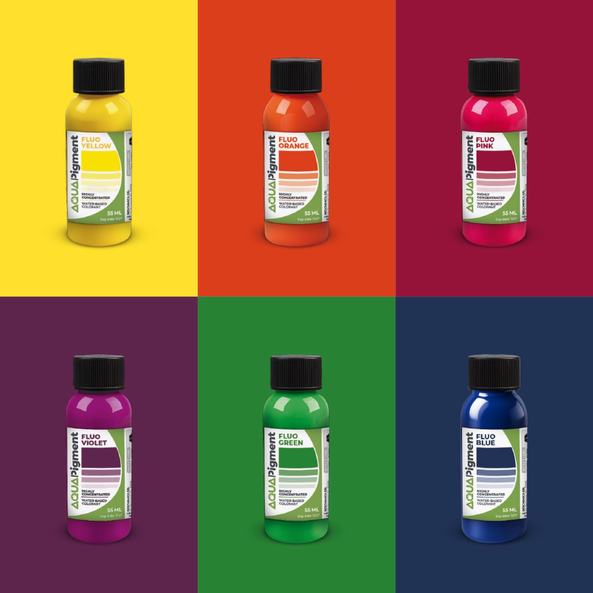 Aqua Pigment – Set Fluo 6 Colori per Aqua Resin e Gesso - Aqua Resin
