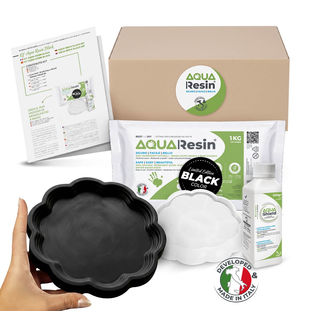 Aqua Resin Black Kit - Il kit creativo nero per decorazioni moderne