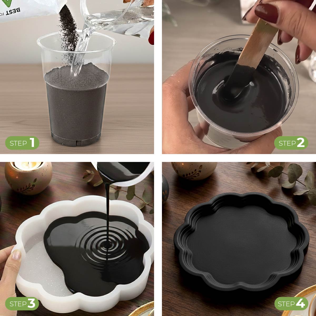 Aqua Resin Black Kit - Il kit creativo nero per decorazioni moderne