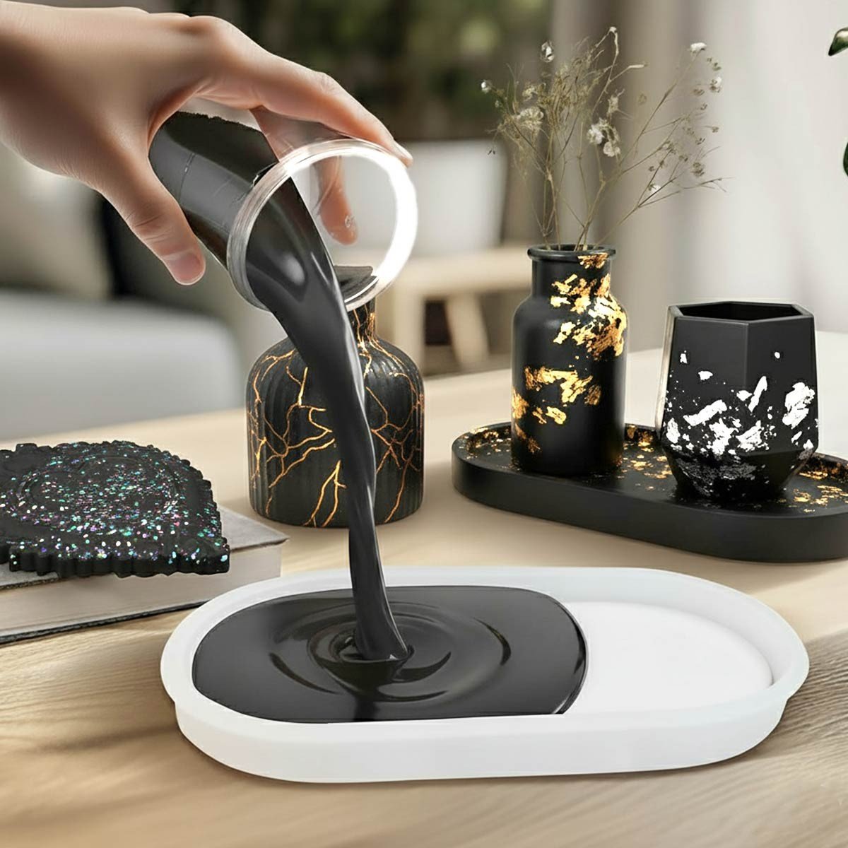 AQUA RESIN BLACK – Gesso alfa pigmentato in nero assoluto - naturale, atossico e sicuro - Aqua Resin