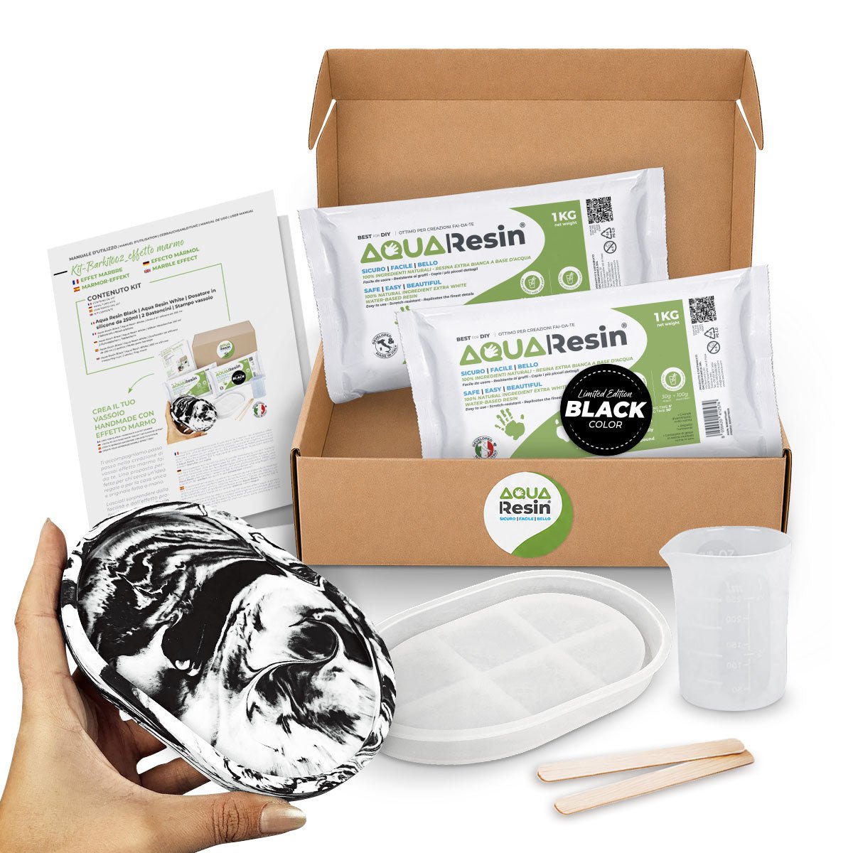 Aqua Resin Effetto Marmo Kit – Black & White Edition - Aqua Resin