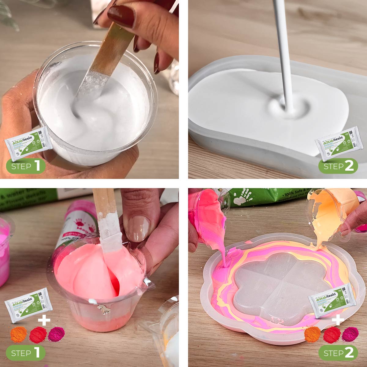 AQUA RESIN - Gesso per creatività in polvere bianchissimo, naturale, atossico e sicuro - Aqua Resin