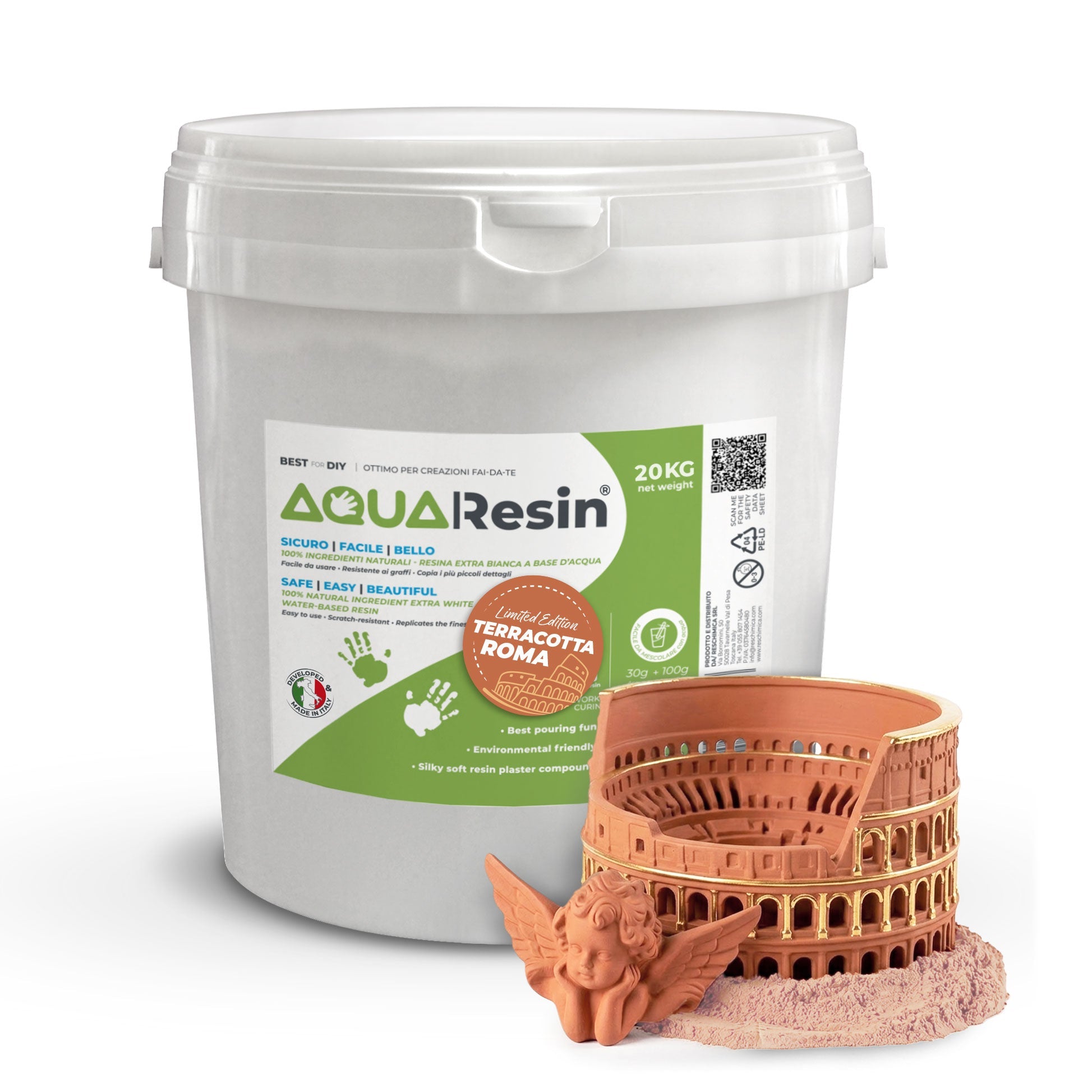 AQUA RESIN TERRACOTTA ROMA – Gesso premium color terracotta, naturale e sicuro, da colata - Aqua Resin