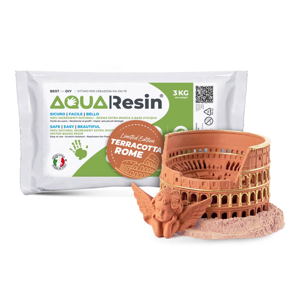 AQUA RESIN TERRACOTTA ROMA – Gesso premium color terracotta, naturale e sicuro, da colata