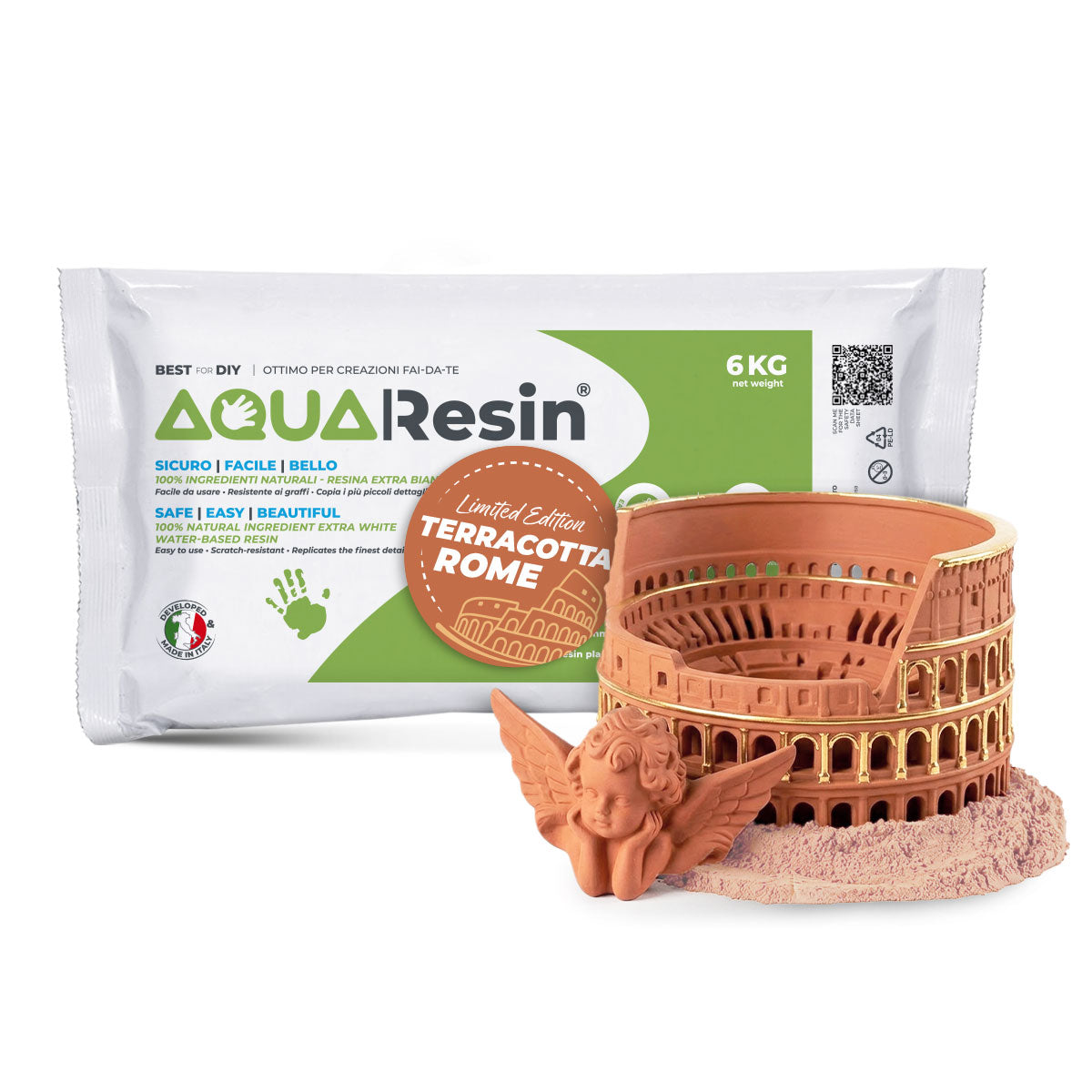 AQUA RESIN TERRACOTTA ROMA – Gesso premium color terracotta, naturale e sicuro, da colata