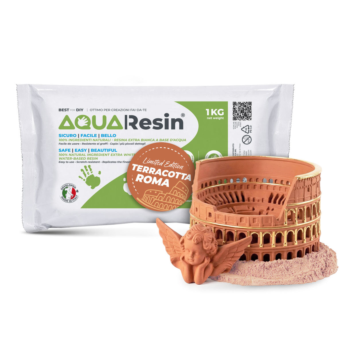 AQUA RESIN TERRACOTTA ROMA – Gesso premium color terracotta, naturale e sicuro, da colata