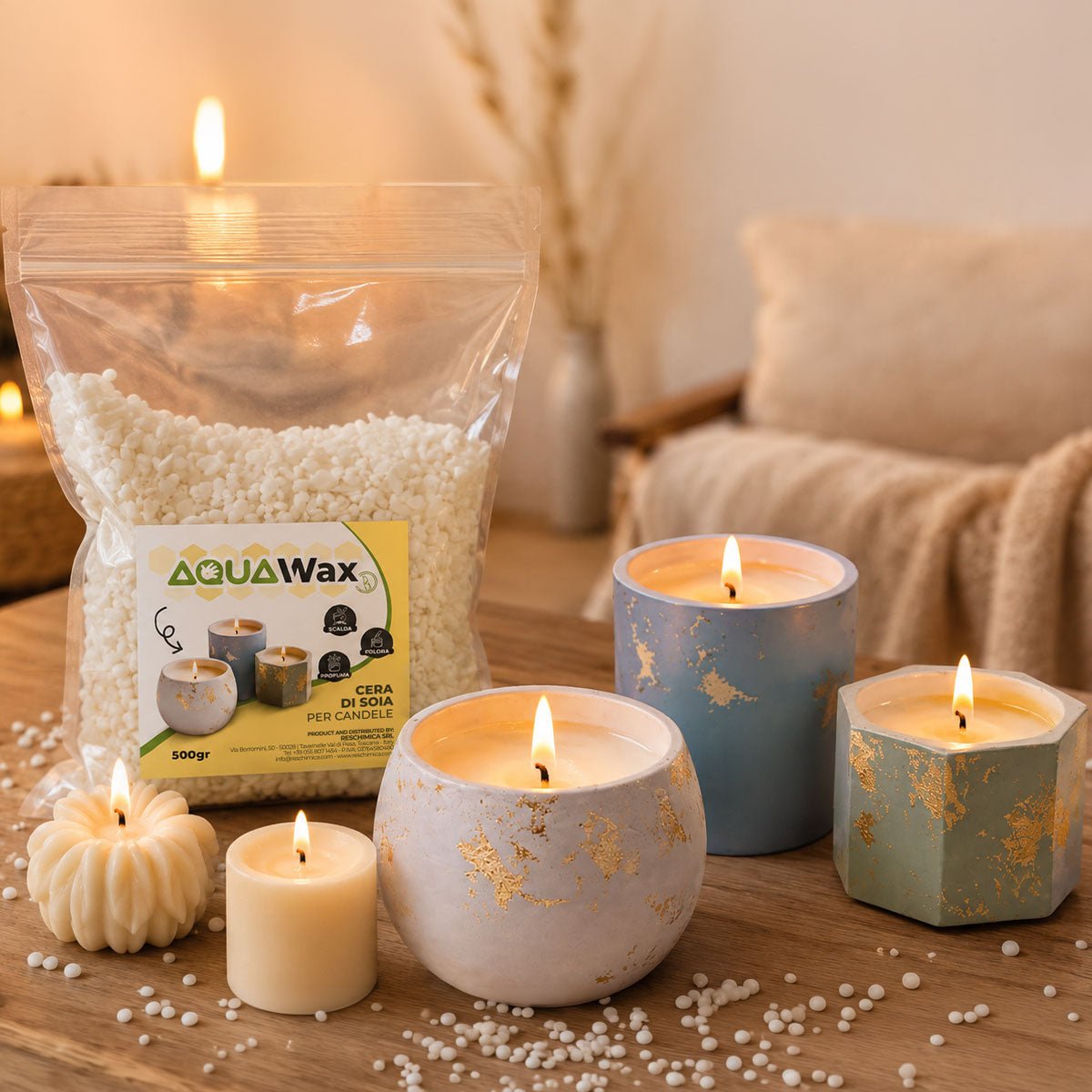 AQUA WAX – Cera per Candele Fai Da Te Profumate e Decorative - Aqua Resin