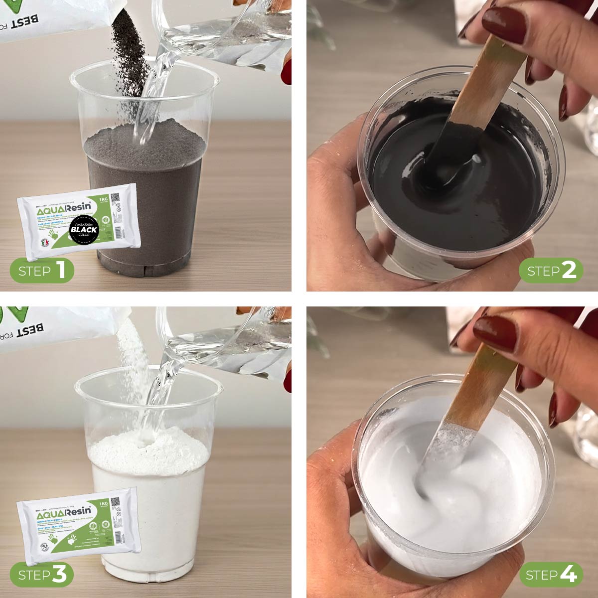 Aqua Resin Effetto Marmo Kit – Black & White Edition