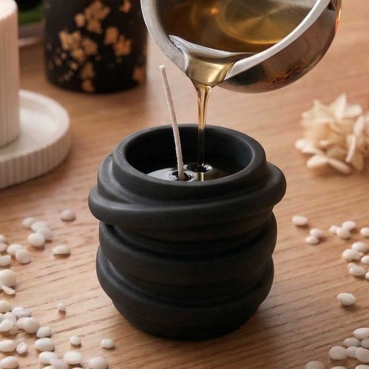 Aqua Resin Black Kit - Portacandele Swirl e candele