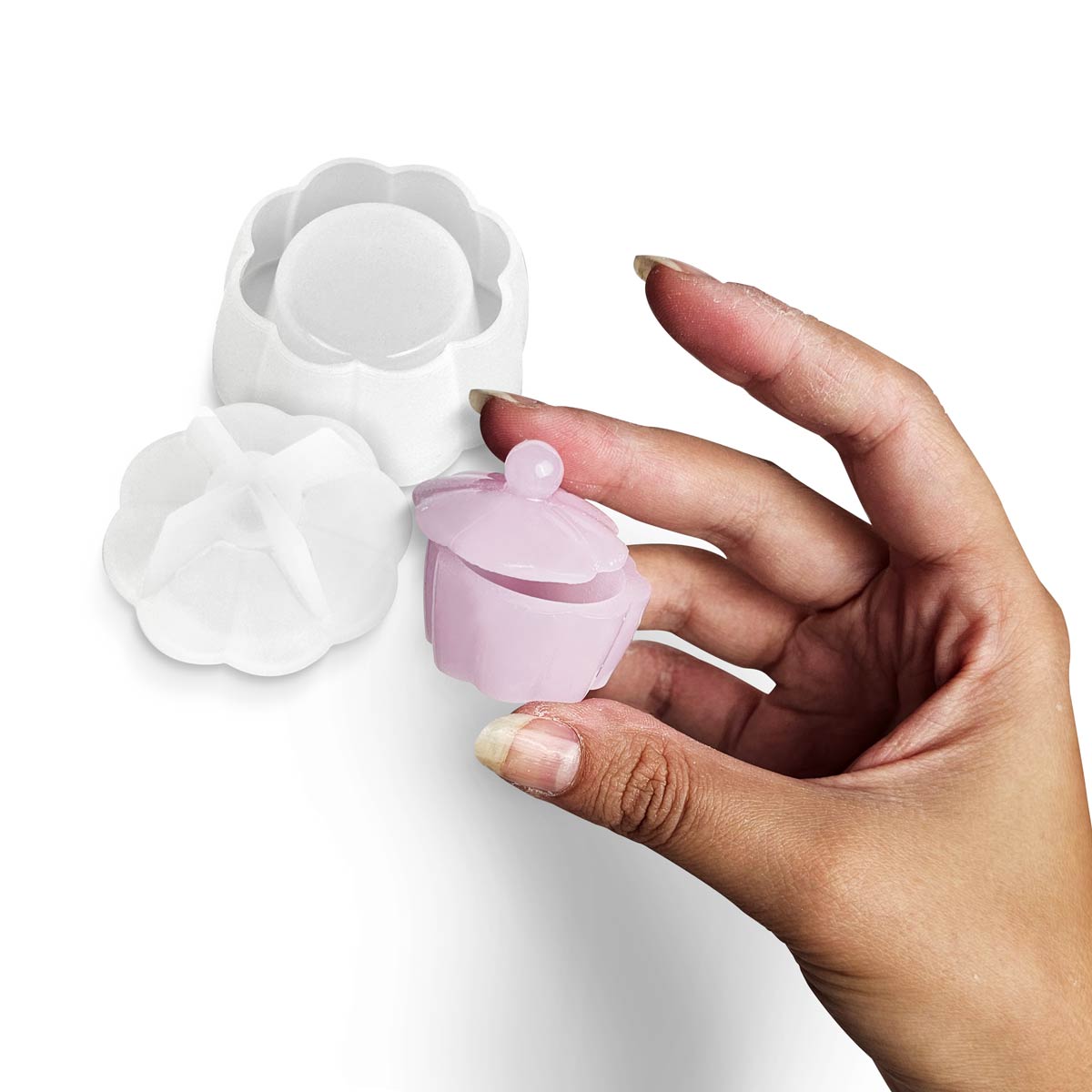 Stampo in silicone Portacandele a fiore per mini candele in Aqua Wax e portacandele in gesso Aqua Resin