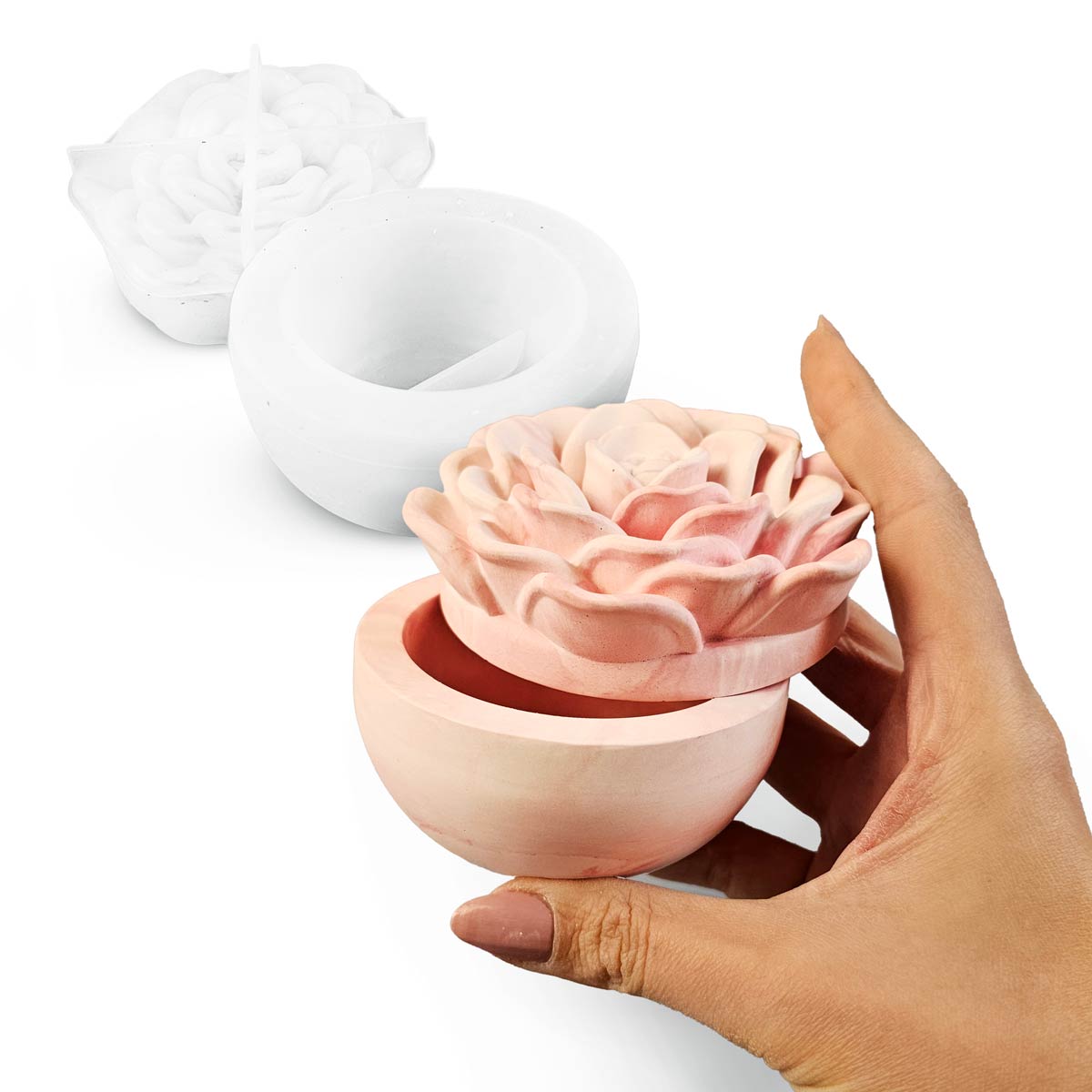 Stampo Rosa Elegante – Contenitore Floreale 3D - Aqua Resin