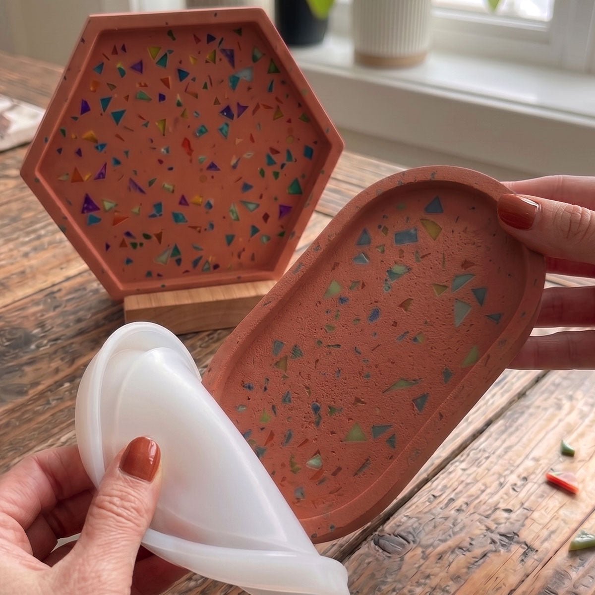 Terrazzo Aqua Kit [Terracotta Roma]: Design Caldo e Mediterraneo con Chips Colorate - Aqua Resin
