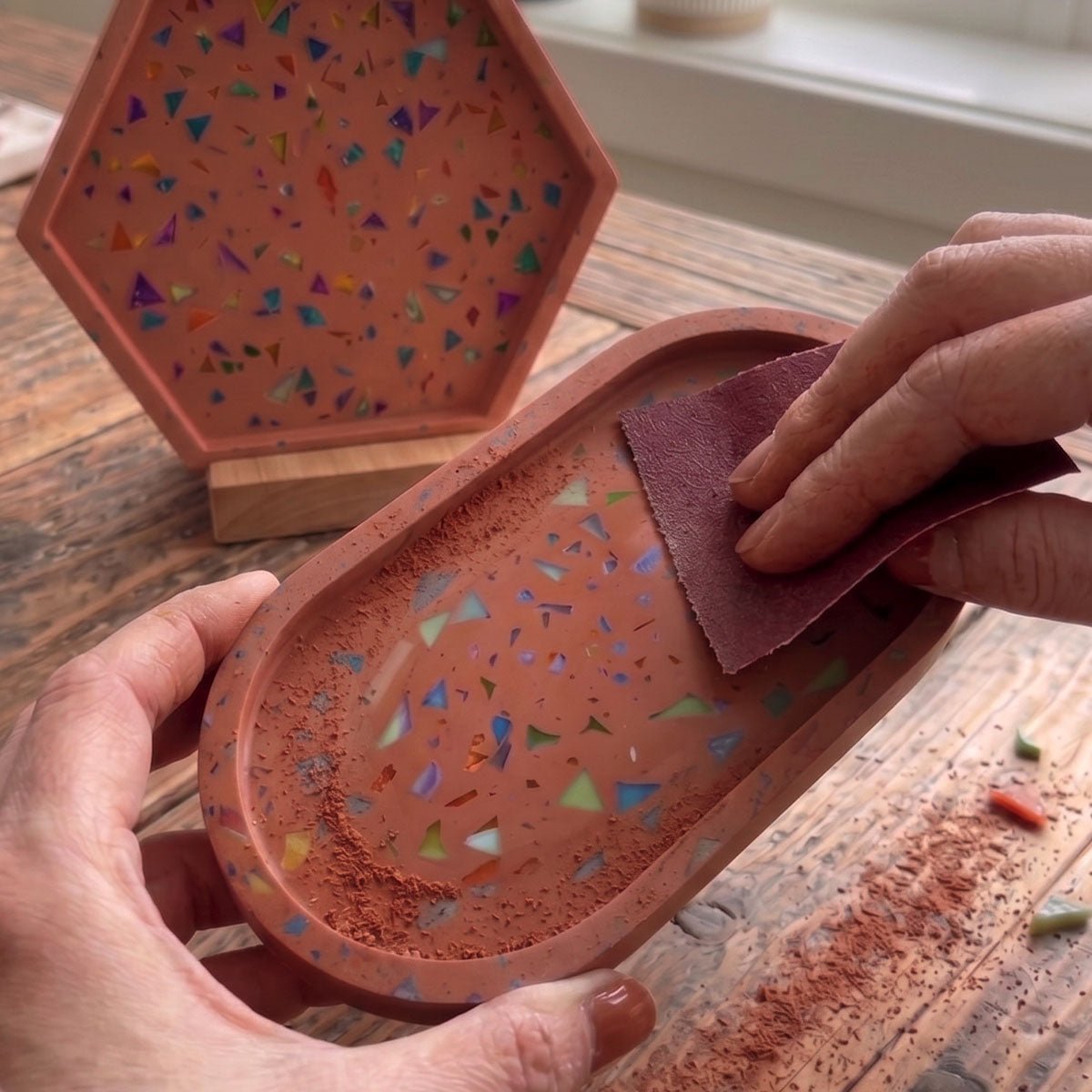 Terrazzo Aqua Kit [Terracotta Roma]: Design Caldo e Mediterraneo con Chips Colorate - Aqua Resin